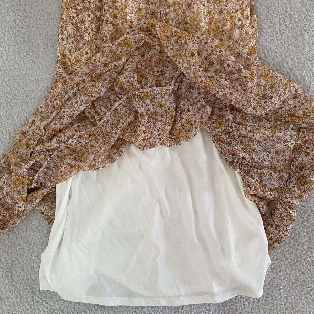 Sincerely Jules Long 3/4 Sleeve V Neck Ditsy Floral Print Dress Womens Large - Picture 7 of 11